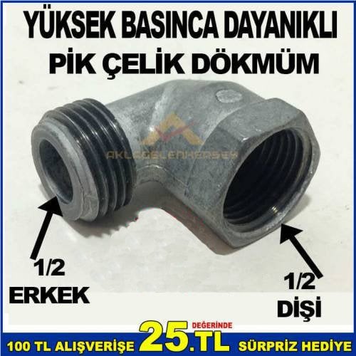 Lpg Tüpgazlı Ocakları Doğalgaza Dönüştüren Aparat Dişi 1/2-Erkek,1/2 Gaz Giriş Aparatı