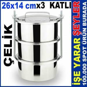 26x14cm 3KAP BÜYÜK BOY ÇELİK SEFER TASI KARAVANA