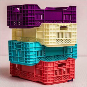 Sebze Meyve Kasası Çok Amaçlı Renkli Plastik Malzeme 27x18x9cm Ebatında Kasa Ev Dekor Objesi