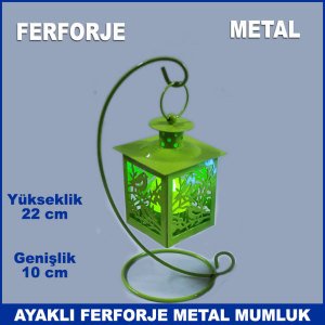 Ayaklı Kuş Motifli Ferforje Metal Mumluk - Tea Light Mumluk - Kafes Mumluk - Dekoratif Mumluk