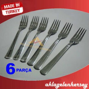 6 ADET PASLANMAZ ÇELİK ROSTRE TATLI ÇATALI SETİ-1