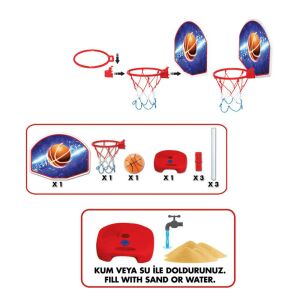 Ayaklı Basketbol Seti Ayarlanabilir Boy