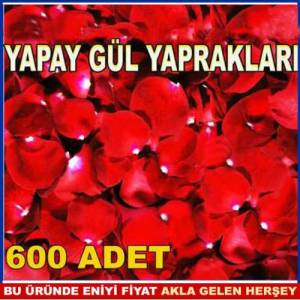 Yapay Kırmızı Gül Yaprakları Nikah,Düğün,Parti Dekoru,Sevgiliye Show ile Hediye Sunumu 600ad 5cm abnn