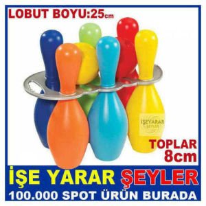 OYUNCAK BOWLING SET 6x25cm LOBUTLAR,2x8cm TOPLAR