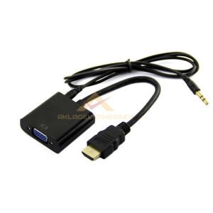 Hdmi to Vga Çevirici Dönüştürücü Adaptör Kablosu Görüntü Laptop Monitöre Projeksiyon Tv Çevirici
