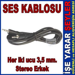 SES KABLOSU İKİ UCU 3,5 mm STEREO ERKEK KABLO