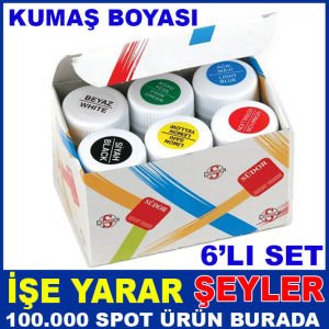 SÜDOR 25ml 1 KUTUDA 6 FARKLI RENK KUMAŞ BOYASI