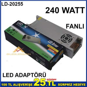 240 WATT 12,5 AMPER SLİM METAL KASA LED ADAPTÖR