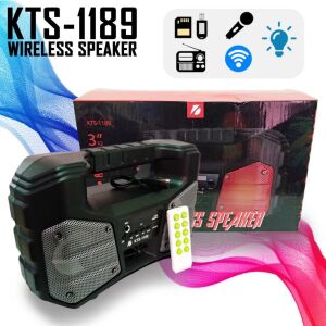 KTS- 1189 Işıklı  Portatif Bluetooth Wifi Fm Bağlantılı Speaker Süper Bass Ses Bombası  Uzaktan kumandalı Karaoke Hoparlör