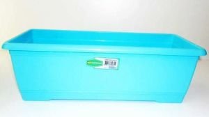 38 CM Turkuaz dikdörtgen plastik balkon saksı