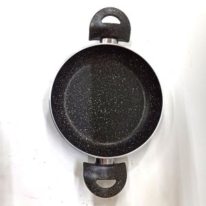 Mükemmel Kalite Granit 22 cm Çapında 3 mm Kalın Aliminyum Granit Kaplama İki Kulplu Yumurta Tavası