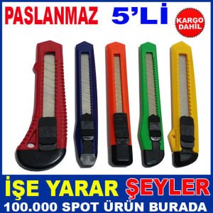 PASLANMAZ METAL BIÇAKLI 5Lİ MAKET BIÇAĞI SETİ KD-3