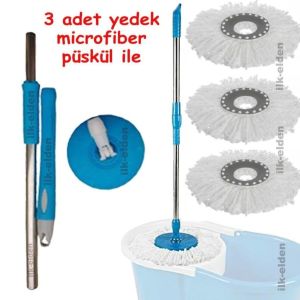 Microfiber mob paspası yedek seti,3 ADET microfiber PASPAS döner