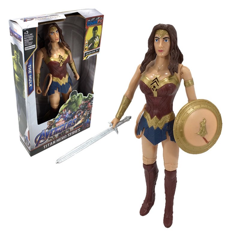 Wonder Woman Figür Sesli Işıklı Karakter Oyuncak 30cm Yenilmez Kadın Oyuncak