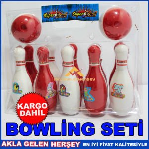 RENKLİ 10 LOBUT, 2 TOP İLE MİNİK BOWLİNG SETİ-KD