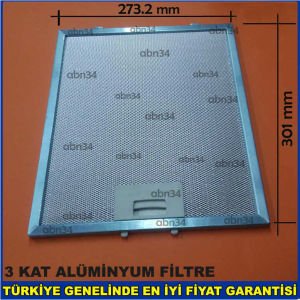 Alüminyum Davlumbaz Filtresi 301x273mm Ankastre Filtresi 27.3x30.1cm Alüminyum Kartuş Filtre