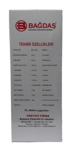 37x27x13cm Boyutlarında Bağdaş Elektrikli Lüks Banyo Şofbeni