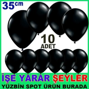BASKISIZ DÜZ SİYAH RENK 10 ADET BALON