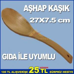 Ahşaptan Yapılmış 27x7.5 Cm Gıda İle Temasa Uyumlu Kaşık