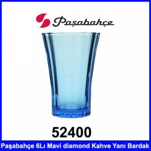 Paşabahçe 52400 6Lı Mavi Diamond Kahve Yanı Bardak Takımı 