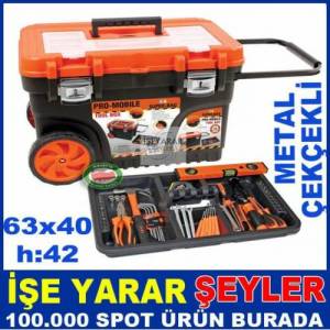 Metal Kilitli Tekerlekli Promobil Metal Çekçekli Tam Profesyonel En Büyük Boy Sağlam Takım Çantası