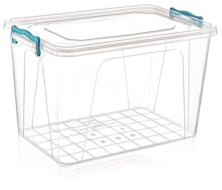 20 Litre Kilitli Kapak Dikdörtgen Kiler Saklama Kabı 48x31 h:20cm Her Gıdaya Uygun Sağlıklı Plastik