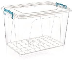 20 Litre Kilitli Kapak Dikdörtgen Kiler Saklama Kabı 48x31 h:20cm Her Gıdaya Uygun Sağlıklı Plastik