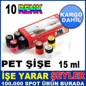 10 ŞİŞE KARIŞIK RENK GUAJ BOYA SÜDOR 10lu NON-TOXIC GUAJ BOYA SETİ 1.Kalite Guaj Boya Sanat Seti-3