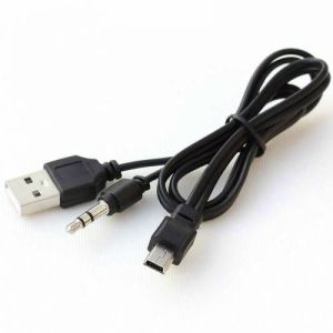 Bluetooth Speaker,mp3 İçin 5pin Mini USB ile 3.5mm AUX jak /Erkek USB 2 in 1 Şarj ve Ses Kablosu
