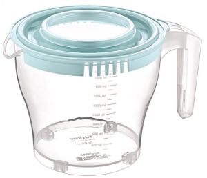 Çift Kapaklı mikser kabı 2 Litre ölçek kabı özelliği sıçratmaz kaymaz taban kırılmaz sağlıklı plast