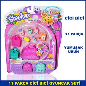 11 Parça Cici Bici Oyun Seti Yumuşak Ürün 1. Kalite ve Dayanıklı - Shopkins