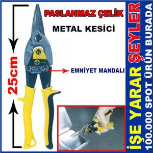 TÜM MADENLER İÇİN METAL SAÇ,TEL ve TENEKE MAKASI DAYANIKLI PASLANMAZ ÇELİK METAL KESME MAKASI