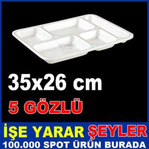 İZOLELİ 100 ADET 5 GÖZLÜ KÖPÜK YEMEK TABAĞI