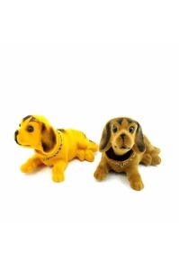Hareketli Kafa Sallayan Araç Içi Nostaljik Büyük Boy Köpek Retro Aksesuar Nubuk Yüzeyli Sevimli Süs