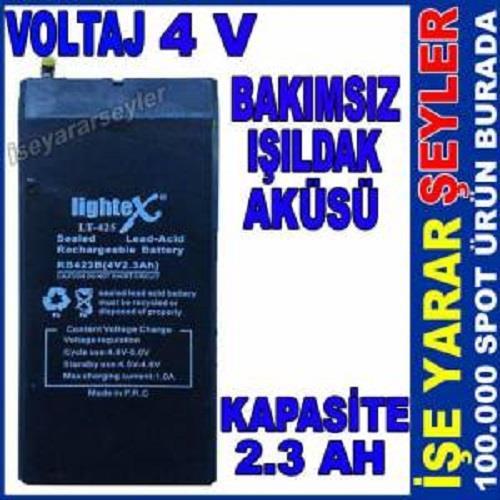 LİGHTEX LT-425 4V 2.3 AH BAKIMSIZ IŞILDAK AKÜSÜ