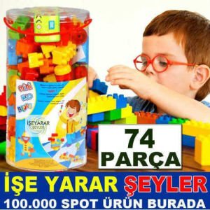 74 PARÇA LEGO SETİ EĞİTİCİ ve ZEKA GELİŞTİRİCİ,beceri kazandıran zeka açıcı,büyük boy yapı oyun seti