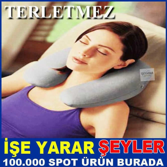 Rahat bir uyku için şişme boyun ağrısı önleme yastığı SEYAHAT ve YOLCULUK İÇİN ŞİŞME BOYUN YASTIĞI