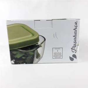 Paşabahçe 53223 4Lü Snowbox Saklama Kabı Kaliteli Cam Ürün Pratik Kapak Şık Tasarım