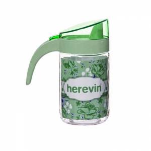 Yağlık Sirkelik Renkli Gravürlü Cam Sürahi 660 ml Zeytinyağlık