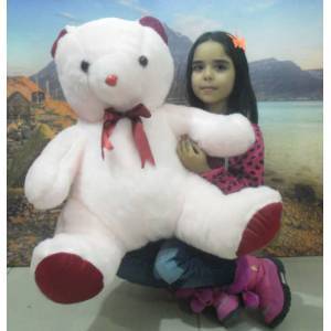 Beyaz Renk Peluş Ayı Büyük Boy Peluş Ayıcık En Güzel Hediye Peluş Ayı Tam Boy80cm,Oturur Boy60cm abn