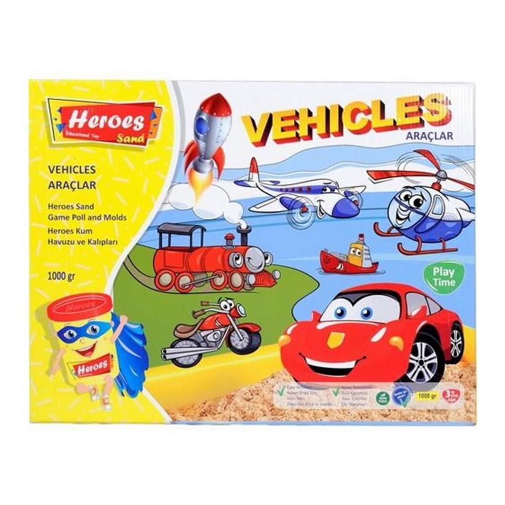 KİNETİK KUM HEROES + BÜYÜK HAVUZLU KALIPLAR 1000 GR. (KUM-014) KUM