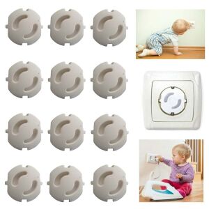 12 Adet Priz Güvenlik Kapağı Bebek Koruyucu Prizler için Kapak Kolay Ebeveyn Montajı %100 Tam Koruma