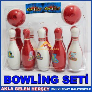 RENKLİ 10 LOBUT, 2 TOP İLE MİNİK BOWLİNG SETİ