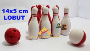 RENKLİ 10 LOBUT, 2 TOP İLE MİNİK BOWLİNG SETİ