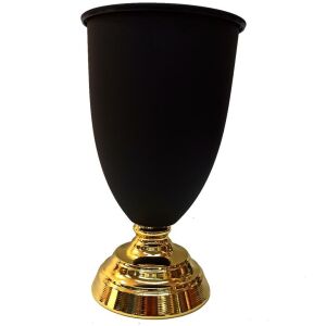 Kupa Stili Özellikli Plastikten Metal Tabanlı 28 cm Dekoratif Çiçek Vazosu