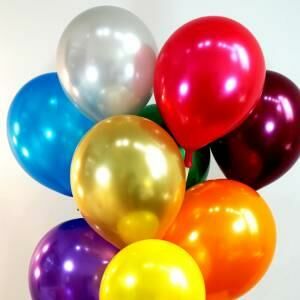 100 Adet Karışık Metalik Renklerde 1.Kalite İtalyan Lateks Balon Kutlama Parti Balonu