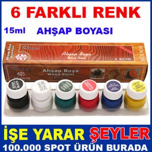 SÜDOR 1 KUTUDA 6 FARKLI RENKTE 15ml AHŞAP BOYASI