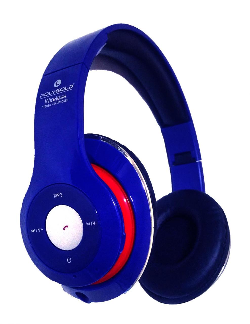PG-6980 Polygold Bluetooth-AUX Mikrofonlu Kulaklık MicroSD Kart Destekli MP Player Renkli Kulak Üstü