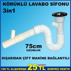 Çamaşır, Bulaşık Makinesi Bağlantı Lavabo Sifonu