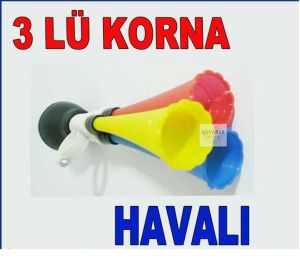 3lü Mavi Sarı Kırmızı Havalı Bisiklet Kornası